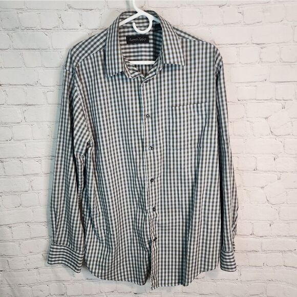Men's Kenneth Roberts Platinum longsleeve button-down shirt, size Large - Picture 1 of 4